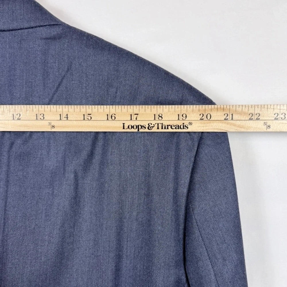 Lauren Ralph Lauren Blazer Sport Coat 50R Blue Silk Wool Birdseye Professional